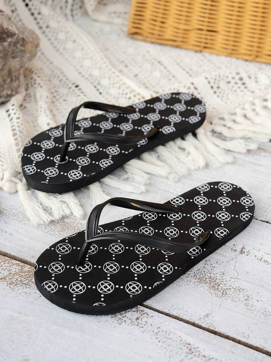 Girl's Fashion Flat Flip Flops, Pool & Resort Casual Slippers, Comfortable Soft Bottom Shower & Home Sandals