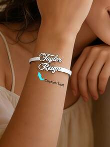 Dainty 18K Gold Plated Custom Name Bangle Bracelet Custom Name Bracelet Personalized Stainless Steel Jewelry Gift For Women - Multicolor - View 12