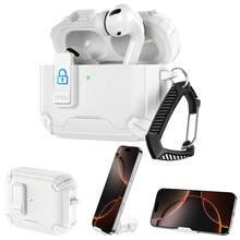 哑光耳机保护套+挂钩，适用于 Pro/Pro2/Pro3无线耳机，小众4耳耳机充电盒，时尚高端男女通用情侣设计 - 彩色 - 查看 4