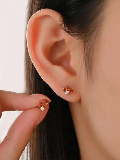 1 Pair S925 Sterling Silver Niche Elegant & Flattering Earrings