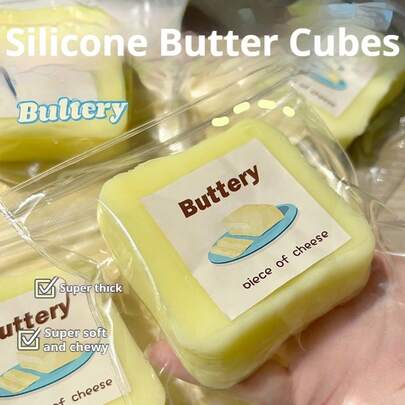 1pc 2026 Soft Silicone Butter Squeeze Toy, Great For Stress Relief And Sensory Play
