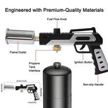 2026 Adjustable Flame Propane Torch For BBQ, Grilling, Camping, Steak Searing, And DIY Projects (Propane Tank Not Included) - 黑與白 - 查看 2