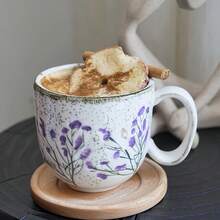 French Retro Grape Vine Embossed Ceramic Cup And Saucer Set, Shallow Embossed Craftsmanship, Unique Pattern Design, Coffee Cup And Saucer, Afternoon Tea Cup And Saucer, Beverage Cup, Latte Cup, Snack Plate, Suitable For Daily Use, Home, Restaurant, Cafe, Suitable As A Gift - Multicolor - View 8