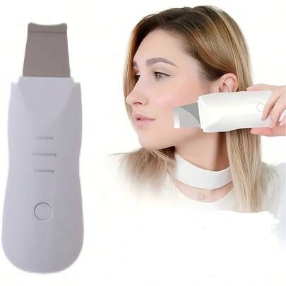Cepillo de limpieza facial recargable por USB - Dispositivo de belleza y cuidado de la piel para mujeres, batería de 150mAh, color blanco, diseño contorneado, limpia con precisión el rostro y el cuello, regalo del Día de la Madre para mamá