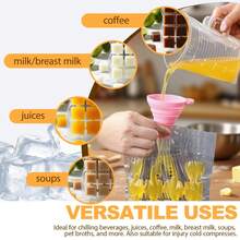 50 Pack Disposable Ice Cube Bags,Easy Freeze Ice Cube Bags For Freezer With Funnels,24-Cell Flavorsaver Ice Tray: Portion-Control For Coffee, Broth, Breast Milk & Emergency Cold Compress (50) - 50 - 查看 6