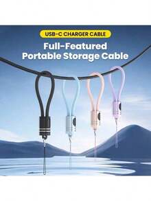 8英寸USB-C转USB-C编织短款应急充电及数据线，锌合金金属外壳，兼容MacBook、17 Pro Max和安卓设备，时尚礼品级设计 - 黑色 - 查看 7