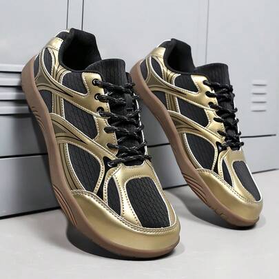 (300+Sold) Men's Wide Toe Hiking Boots, High-Quality Outdoor Trekking Shoes, Durable Anti-Slip, Training Boots, Men's Outdoor Hiking Shoes, Sports Casual Shoes, Black/Gold/Silver, Suitable For Autumn/Winter, Outdoor Camping, Photography, Cycling, Hunting, Adventure, Wear-Resistant Anti-Slip All-Terrain Grip, Size 39-48 (Asymmetrical Pattern)