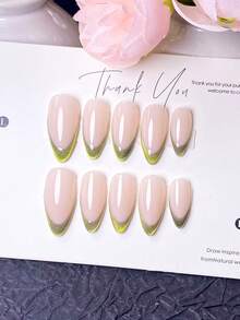 Bộ 10 miếng dán móng tay thủ công, miếng dán móng tay acrylic, miếng dán móng tay ngắn, móng giả, móng ngắn, bộ dụng cụ làm móng nghệ thuật, móng hình hạnh nhân, móng dễ thương, móng kiểu Y2K, móng kiểu Pháp, móng hồng sen, móng xanh lá cây, có kim tuyến và đá trang trí, phong cách tối giản thanh lịch phù hợp cho sử dụng hàng ngày và dự tiệc, bao gồm dụng cụ làm móng. - Màu xanh Ô liu - Xem 1