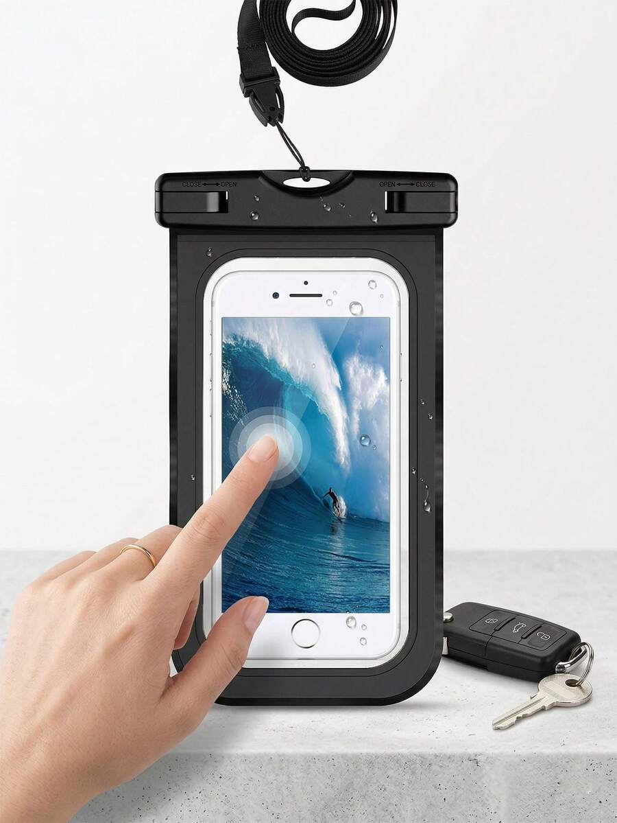 Ốp điện thoại chống nước, túi khô IPX8 có dây đeo điều chỉnh được cho iPhone 15 14 13 12 11 Pro Max, Plus, phụ kiện cần thiết cho bãi biển, hồ bơi, trong suốt, cảm ứng nhạy. - A - Xem 1
