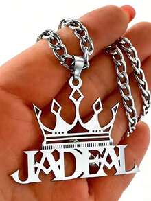 Dây chuyền vàng khắc tên cá nhân hóa phong cách Hip Hop, Dây chuyền Cuban đen thời trang cá nhân hóa, Dây chuyền mặt chữ hình vương miện Hip Hop, Trang sức thép không gỉ dành cho tiệc tùng, Quà tặng Ngày Valentine, Quà tặng dự tiệc, Quà tặng cho bạn trai - Nhiều màu - Xem 2
