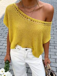 Khăn choàng len mùa hè phong cách Bohemian/Kỳ nghỉ - Màu vàng - Xem 3