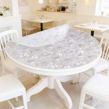 1 tấm thảm bảo vệ mặt bàn tròn bằng PVC trong suốt, không mùi và có thể giặt được, chống thấm nước, chịu nhiệt, chống trầy xước, dày 1,0mm, thích hợp cho bàn ăn, bàn cà phê, sử dụng tại nhà và nhà hàng, thiết kế liền mạch, chất liệu trong suốt - Nhiều màu - Xem 5