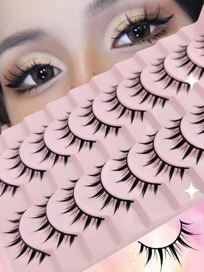 10 Cặp lông mi giả lông chồn cao cấp, mềm mại - Dễ sử dụng cho người mới bắt đầu, nhẹ nhàng, tạo hiệu ứng dày mi 3D và làm to mắt, thích hợp cho công sở, hẹn hò và các dịp đặc biệt. Sử dụng hàng ngày, Giáng sinh, hẹn hò & tiệc tùng.