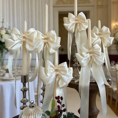 6 piezas/12 piezas Decoraciones de lazo de estilo ballet, lazos elegantes para envolver regalos adecuados para el Día de San Valentín, cumpleaños, boda, perfume, decoración de cajas de velas