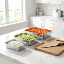 3件套不锈钢沥水盘，适用于鸡胸肉裹面包屑、腌制肉类、鱼类、面包屑、腌制蔬菜、煎炸、烘焙蛋糕、烤箱使用，母亲节礼物，送给妈妈的礼物，烘焙用品 - 彩色 - 查看 7