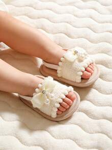 女婴夏季凉鞋 新生儿幼儿学步鞋 婴儿床鞋（0-18个月） - 杏色 - 查看 2