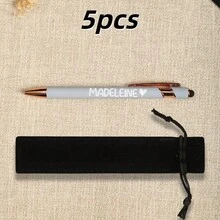 1支/5支可客製化自動伸縮圓珠筆，刻印姓名與Logo，書寫流暢，適用於辦公、商務、學校用品，提供禮盒/禮袋包裝，開學禮物，送給老師/朋友的禮物 - 筆2 - 查看 80