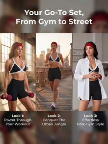 Nouveau ensemble 2 pièces printemps/été TCVC, soutien-gorge de sport sans couture et shorts pour femmes à haute élasticité - Noir - Voir 5