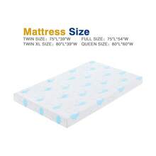 5" 6" Gel Memory Foam Mattress With Breathable Removable Washable Cover,Mattresses In A Box, Medium Firm Mattresses For Pressure Relief & Cool Night Sleep - Xanh và trắng - Xem 3