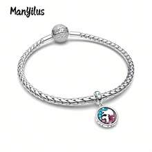 Bộ mặt dây chuyền Manyilus bằng bạc Sterling 925 dành cho vòng tay và dây chuyền nguyên bản, đính đá Cubic Zirconia tráng men, trang sức mang đến niềm đam mê du lịch. - Nhiều màu - Xem 9