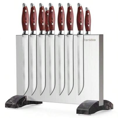 Bloque magnético para cuchillos soporte magnético de acero inoxidable soporte para cuchillos para encimera de cocina soporte magnético de doble cara fuerte para almacenamiento de