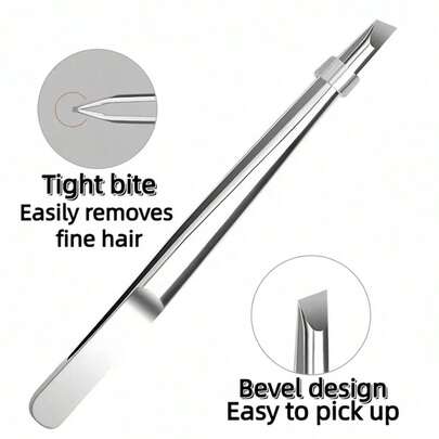 Bộ 1/3 dụng cụ tỉa lông mày bằng thép không gỉ chất lượng cao, kìm nhổ lông, kìm tỉa lông mày mọc ngược, kìm tỉa lông mày góc cạnh, dụng cụ chăm sóc da mặt.