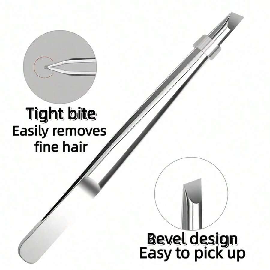Bộ 1/3 dụng cụ tỉa lông mày bằng thép không gỉ chất lượng cao, kìm nhổ lông, kìm tỉa lông mày mọc ngược, kìm tỉa lông mày góc cạnh, dụng cụ chăm sóc da mặt. - Nhiều màu - Xem 1