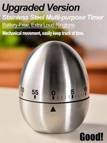 1pc Mechanical Kitchen Timer, Egg-Shaped 60-Minute Countdown, No Power Needed, Baking & Cooking Reminder, Suitable For Students, Helpful Kitchen Assistant, Can Be A Mother's Day Gift For Mom - Multicolor - View 1