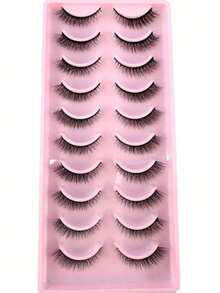 3D Faux Mink Lashes, Soft & Fluffy, Natural-Looking Handmade Dramatic False Eyelashes, Thick & Voluminous Makeup Lashes - Black - View 4