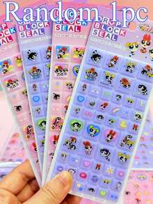 THE POWERPUFF GIRLS Hình dán vuông 3D dập nổi hình Powerpuff Girls, thích hợp làm quà tặng Guka cho trẻ em và bé gái, phiên bản giới hạn, có thể tháo rời và tái sử dụng mà không để lại dấu vết, hình dán kẹo Guka Seal, sách hình dán, hình dán ốp điện thoại, hình dán kẹo niêm phong, hình dán móc khóa. - Nhiều màu - Xem 6