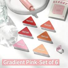 6pcs GOOD LUCK Triangle Clips, Student Supplies Storage Edge Clips, Office Stationery Invoice Document File Binder Clips - Sets - View 6