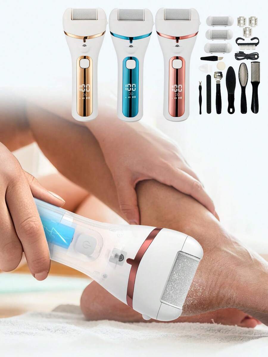 10pcs Electric Foot File & Callus Remover Kit, Electric & Manual Foot Care Set, Suitable For Home And Salon Use - View 1