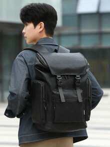 Sac à dos décontracté pour hommes, grande capacité, léger, design à compartiments multiples, sangles d'épaule réglables, housse rembourrée pour ordinateur portable, convient pour les voyages, les activités de plein air et les sports - Multicolore - Voir 10