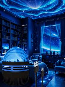 1pc LED Ceiling Projection Night Light, USB Powered RGB Disco Ball Atmosphere Lamp, Creative Decorative Light Suitable For Bedroom, Home Decor, Car, Video Shooting - Multi-color light - View 6