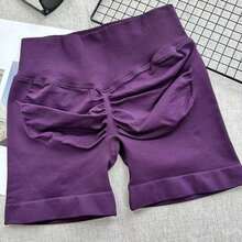 Women's High Waist Seamless Yoga Shorts - Stretchy Butt Lifting, Suitable Running, Fitness And Outdoor Activities |     Fashionable Appearance |     Stretchy Fabric Summer NYML - Màu xám đen - Xem 10