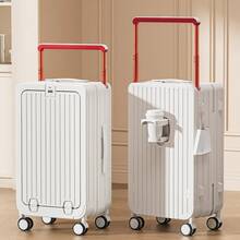 20/24-Inch Premium Hard-Shell Carry-On + Checked Luggage Set (With USB Combination Lock) - Pop-Up Aluminum Telescopic Handle, Multi-Directional Wheels, Laptop Compartment Pocket, High-End Stylish Durable Hard-Shell Suitcase, Ideal For Travel And Business - trắng - Xem 1