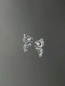 GAGAFEEL 一对时尚优雅的几何造型精致小巧的925纯银耳环，适合女性日常佩戴、朋友聚会、作为礼物赠送。 - 銀色 - 查看 6