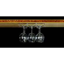 True by True Fabrications Under the Counter Wine Glass Storage or Drying Rack in Chrome Plated Metal Perfect Wine Glass Storage Solution - Holds 9 Glasses - plateado - Ver 2
