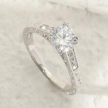1 chiếc nhẫn Zirconia tối giản, thời trang, đa năng, quà tặng cho Ngày Valentine hoặc Ngày của Mẹ. - Bạc - Xem 7