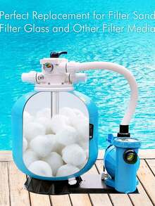 40pcs Reusable Pool Filter Balls, 7.05oz/200g Each, Easy Installation, Effectively Purify Water, Replacement For Traditional Pool Filter Sand, Suitable For Above-Ground Pools, Fish Tanks And Aquariums, No Pre-Charging Required, Can Be Used As Pool Filter Cartridge Replacement, Hot Tub Water Absorbing Balls, Washable Hot Tub Oil And Spa Filter Balls For Descaling - A - View 8