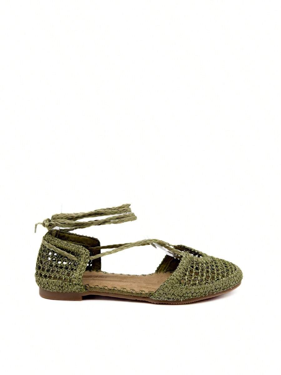 Women Flat Sandals - Màu xanh Ô liu - Xem 1