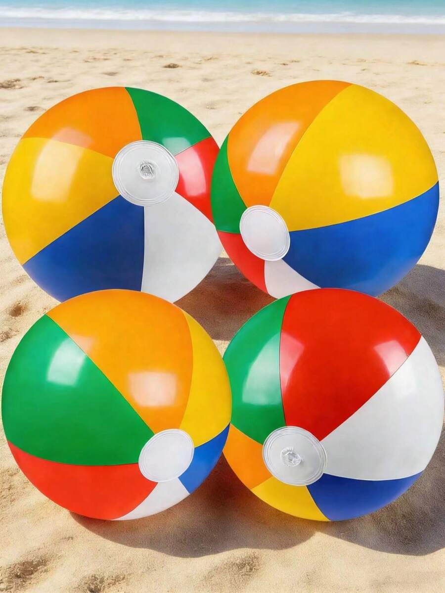 2/4 quả bóng bãi biển cầu vồng bơm hơi 20 inch, đồ chơi hồ bơi, trò chơi dưới nước và tiệc mùa hè