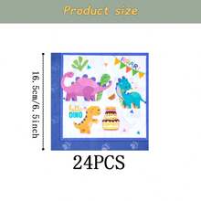 Dinosaur Pattern Disposable Tableware Set, 7/9 Inch Party Plates, Disposable Paper Plates, Cups, Napkins, Suitable For Holidays, Weddings, Engagements, Birthdays, Parties, Celebrations - Multicolor - View 12