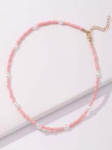 1件波西米亚风串珠项链，配人造珍珠，度假风 - 彩色 - 查看 11