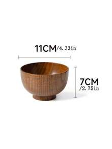 1 tô cơm gỗ, tô cơm kiểu Nhật đơn giản, tô súp gỗ dung tích lớn. - màu nâu - Xem 11