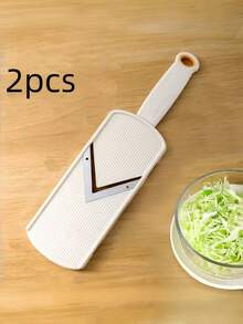 1个重型卷心菜切片器 - 不锈钢厨房工具，适合制作沙拉，高效切丝蔬菜，配有收纳盒 - 非常适合切丝卷心菜、胡萝卜、黄瓜等 - 是家庭烹饪的理想之选 - 彩色 - 查看 11
