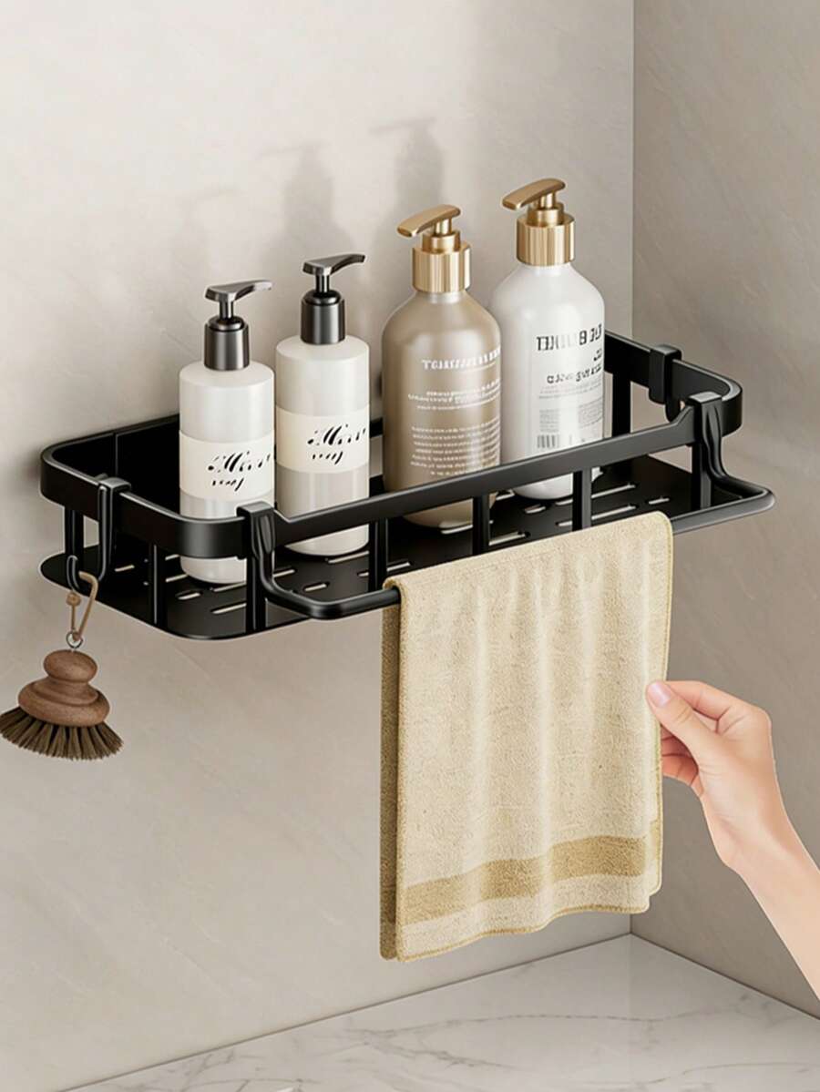 Estantería de baño sin taladro, estante de almacenamiento para el baño, organizador de tocador montado en la pared - Multicolor - Ver 1