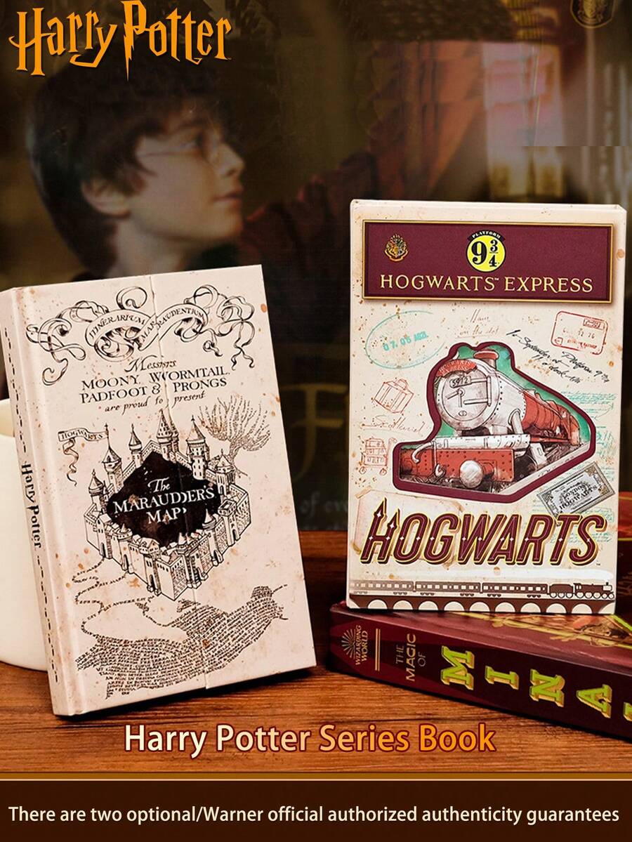 Harry Potter 哈利波特创意笔记本，魔法世界冒险之旅！哈利波特主题日记本，精装可折叠设计，包含活点地图、对角巷和特快列车等元素，是写作、素描和收藏的理想之选，也是粉丝礼物、生活记录、读书俱乐部礼物、毕业季礼物和生日礼物的完美选择。 - 彩色 - 查看 1
