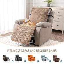 Fundas impermeables para sillas reclinables de gran tamaño protección 100% antideslizante lavable para reclinables más grandes apto para niños y mascotas 28 pulgadas/ camello - Camel - Ver 4