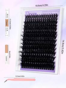 224件装DIY睫毛嫁接套装，包含单根睫毛簇、睫毛胶水、睫毛卸除剂、睫毛封口剂和睫毛镊子，方便在家自行嫁接。 - 黑色 - 查看 2